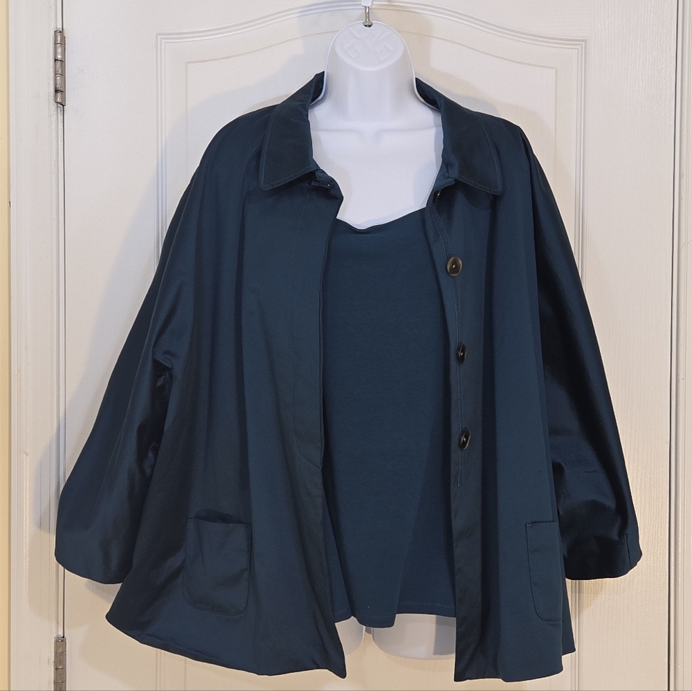 Elegant Women's dark teal Jacket and tank top set 3x from J Jill